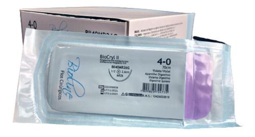 Bii - Fio Biocryl Ii Nº 4-0 70 Cm 1/2 R 2,6 Cm Caixa Com 36 Unidades - Bioline