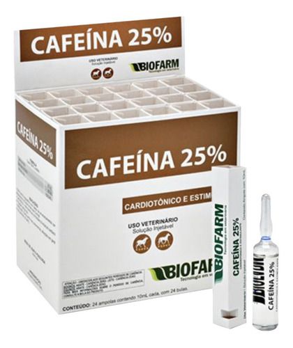 Cafeína 25% 10 Ml Caixa Com 24 Ampolas - Biofarm