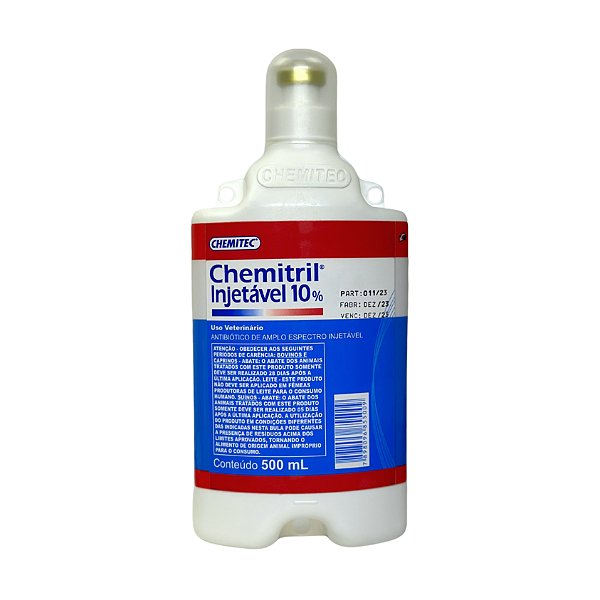 Chemitril Injetável 10% 500 mL - Chemitec