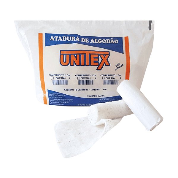 Atadura de Algodão 20 cm X 1 mt 12 Unidades - Unitex
