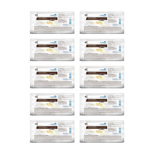 Escova Iodopolividona 10% Solução Com Tensoativos 10 mL 10 Unidades- Vic Pharma
