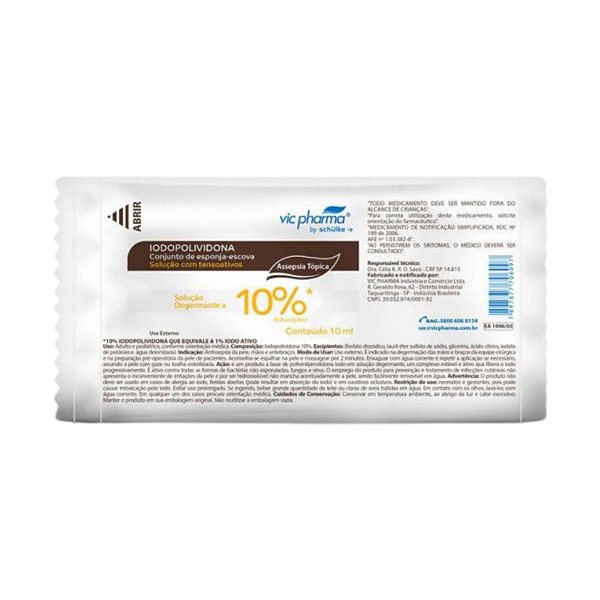 Escova Iodopolividona 10% Solução Com Tensoativos 10 mL - Vic Pharma