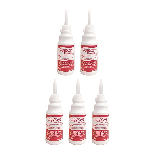 SeptHex Clorexidina 0,5% 100 mL Kit Com 5 Unidades - Prolink