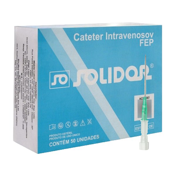 Cateter Intravenoso 18G/45mm Caixa Com 50 Unidades - Solidor