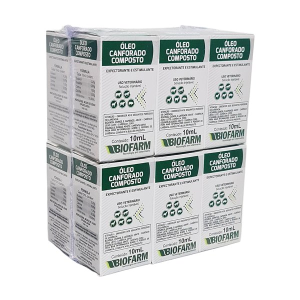 Óleo Canforado Composto 10 mL Kit Com 12 Frascos - Biofarm
