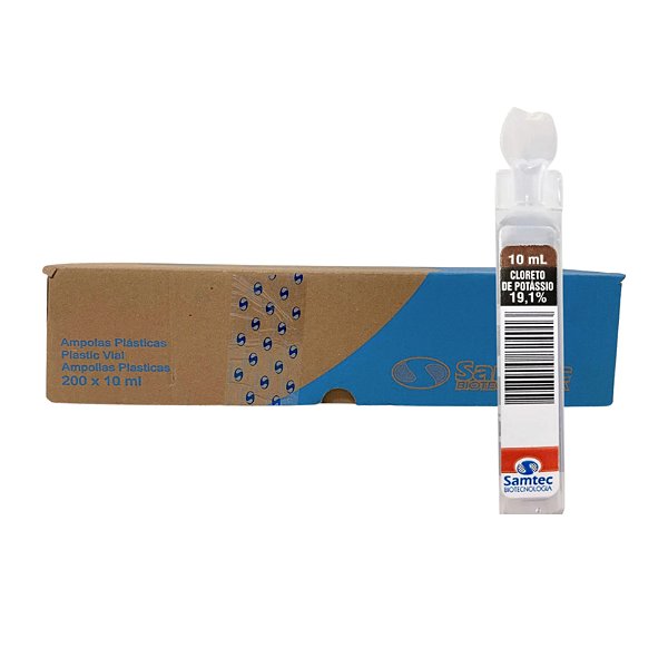 Cloreto de Potássio Solução a 19,1% 10 mL Caixa Com 200 Unidades - Samtec