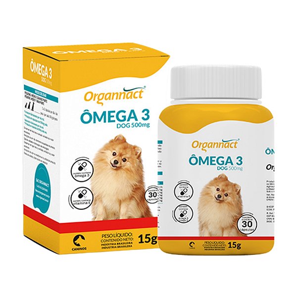 Ômega 3 Dog 500 mg 15 Gr - Organnact