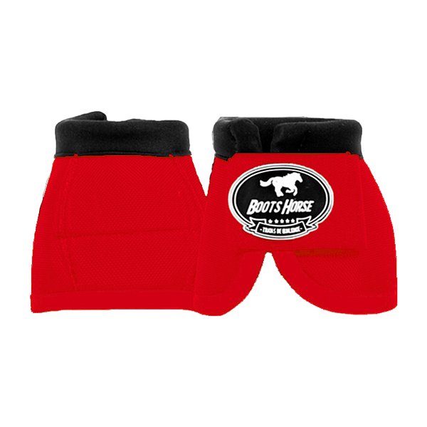 Par de Cloches Protetores Em Nylon Vermelho Tamanho M - Boots Horse