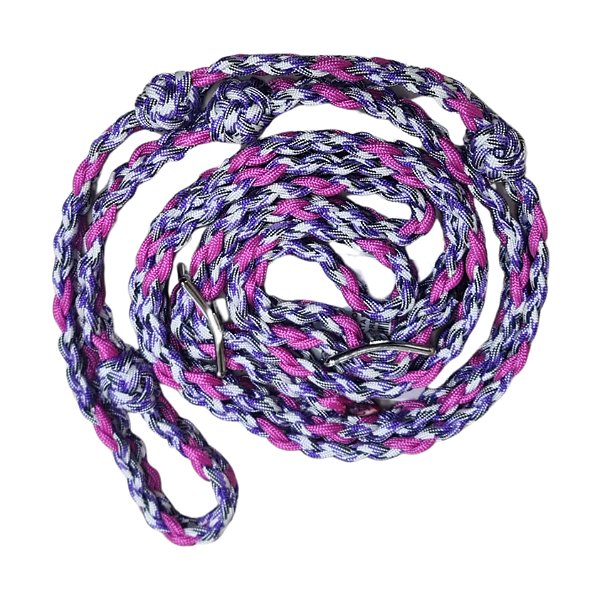 Rédea de Nylon Trança Chata 8 Tentos Roxo e Branco - Boots Horse