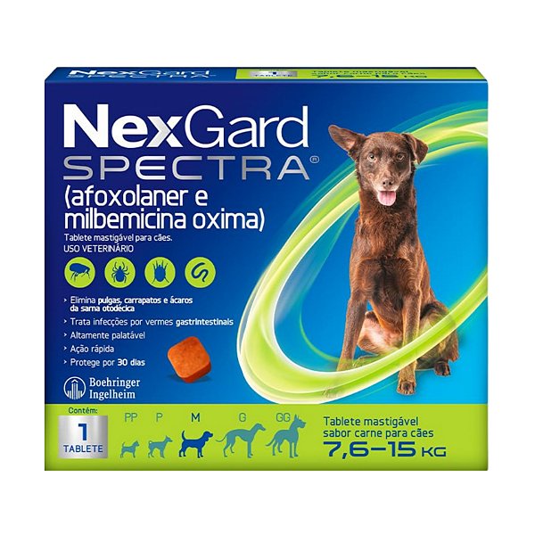 Nexgard Spectra 7,6 até 15 Kg 1 Tablete - Boehringer Ingelheim