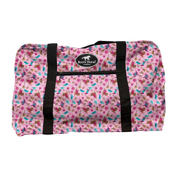 Bolsa Para Sela Em Nylon Estampa Country Colorida - Boots Horse