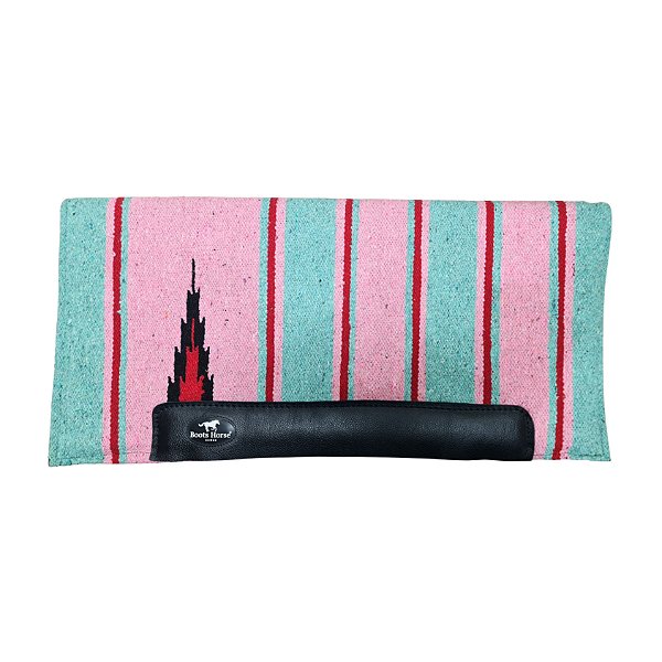 Manta Algodão Navajo Combat 30 x 32 Verde Água e Rosa - Boots Horse