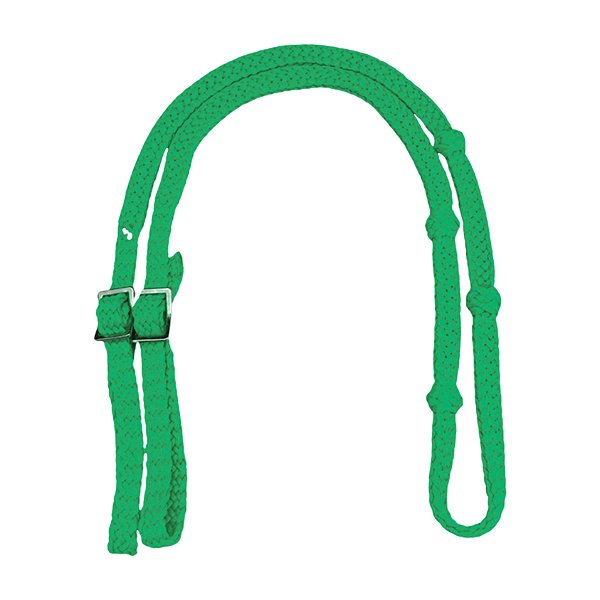 Rédea Para Tambor Com Peia 12 Tentos Trança Chata Verde Bandeira - Boots Horse
