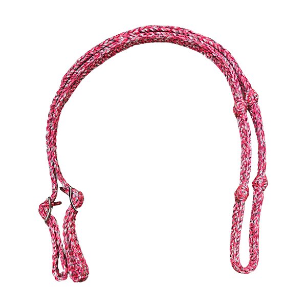 Rédea Para Tambor Com Peia 12 Tentos Trança Chata Pink E Preto - Boots Horse