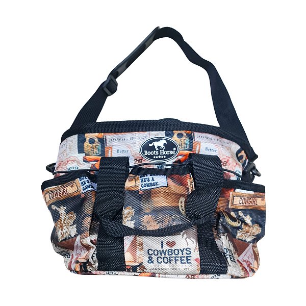 Bolsa Para Kit Higiênico Estampa Country Marrom - Boots Horse