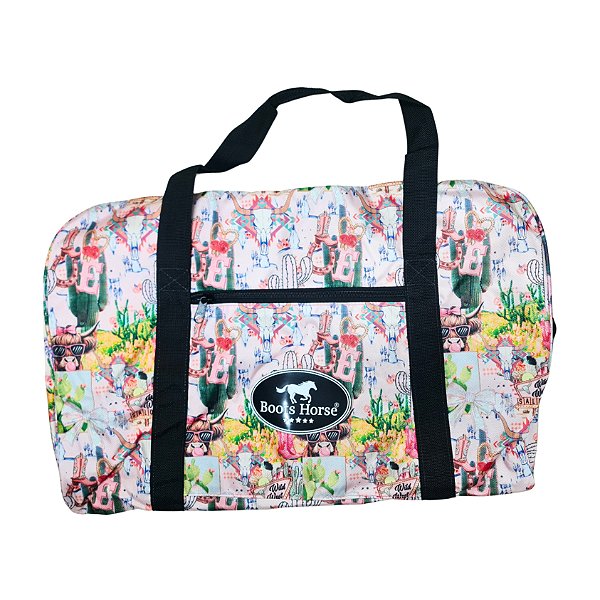 Bolsa Para Sela Em Nylon Estampa Wild West - Boots Horse