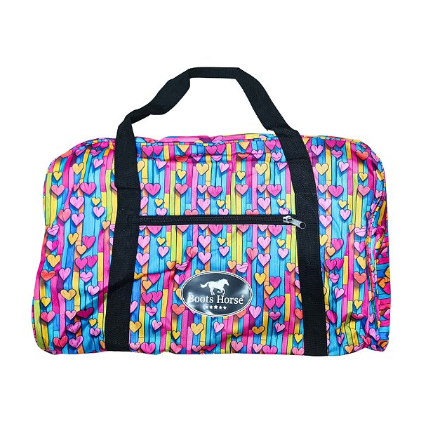 Bolsa Para Sela Em Nylon Estampa Corações - Boots Horse