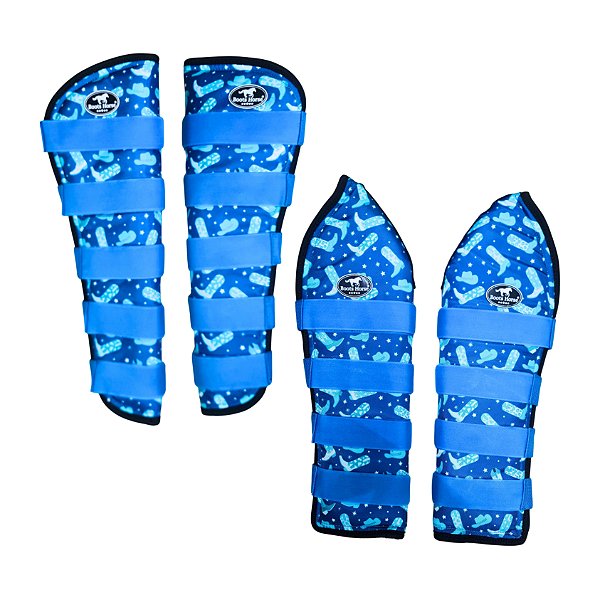 Kit Protetor de Viagem Longo Estampa Botas Azul - Boots Horse