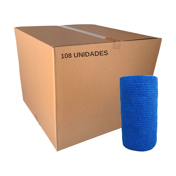 Atadura 10 cm X 4,5 mt Azul Caixa Com 108 Unidades