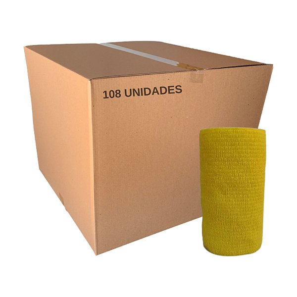 Atadura 10 cm X 4,5 mt Amarelo Caixa Com 108 Unidades