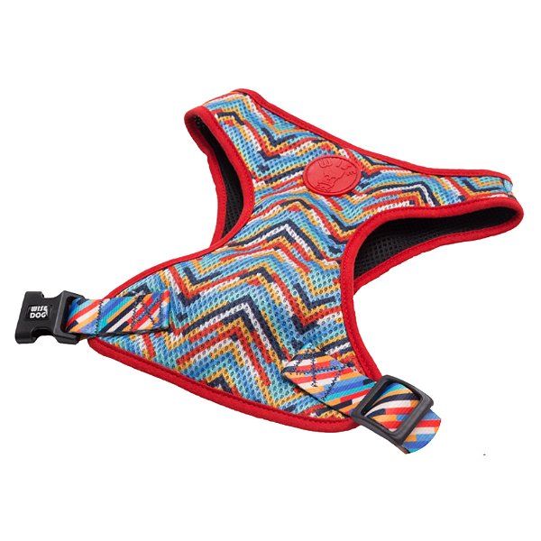 Coleira Peitoral Easy Tamanho G Listras Coloridas - Wise Dog