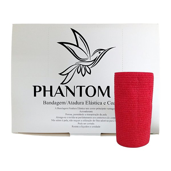 Atadura Vermelha 10 cm x 4,5 mt 12 Unidades - Phantom HK