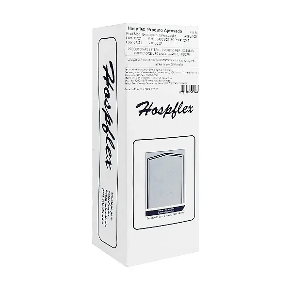 Envelope Para Esterilização Auto Selante 7x23 caixa com 100 unidades - Hospflex