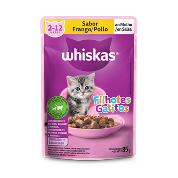 Ração Úmida Sachê Whiskas para Gatos Filhotes Sabor Frango