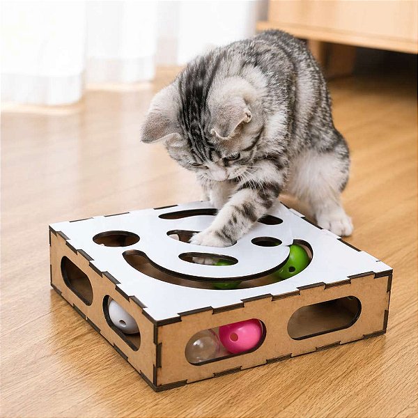 Brinquedo para gatos caça bolinhas cores sortidas