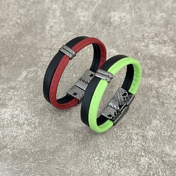 Pulseira Masc Bicolor