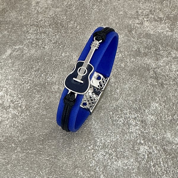 Pulseira Masc Violão Azul Bic