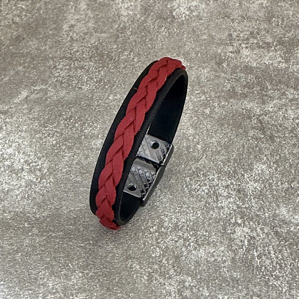 Pulseira Masc Trançada Vermelho