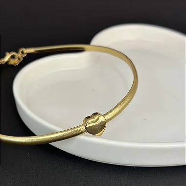 Choker 30Cm Metalizada Lisa Coração