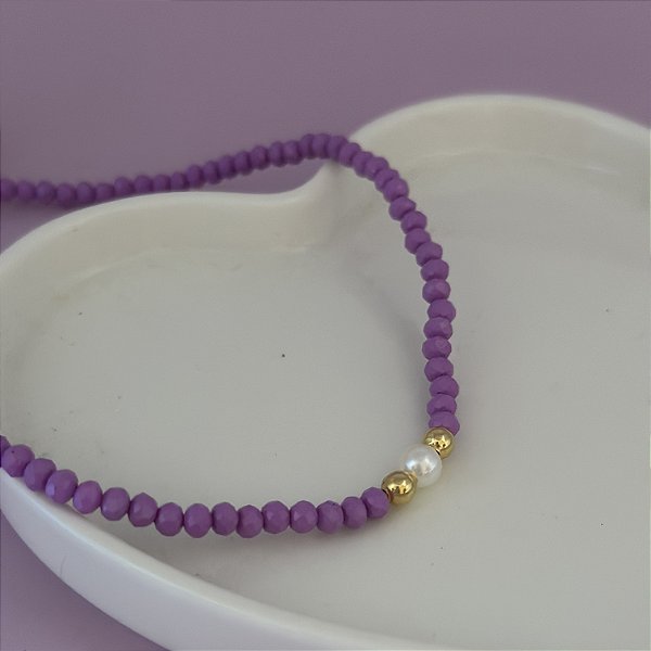 Choker 30Cm Cristal N4 Roxo