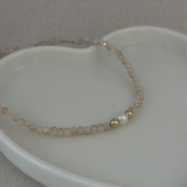 Choker 30Cm Cristal N4 Bege