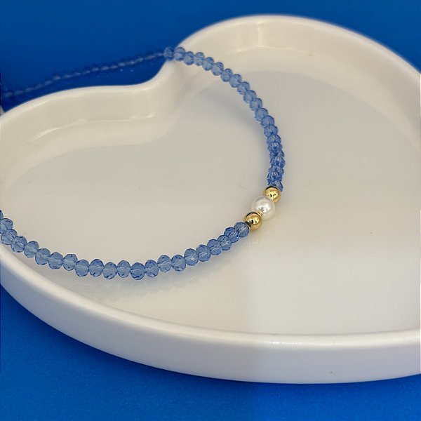 Choker 30Cm Cristal N4 Azul Bic