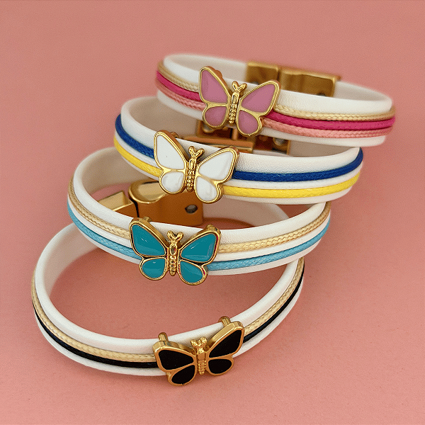 Pulseira Fecho Imã Fio Borboleta