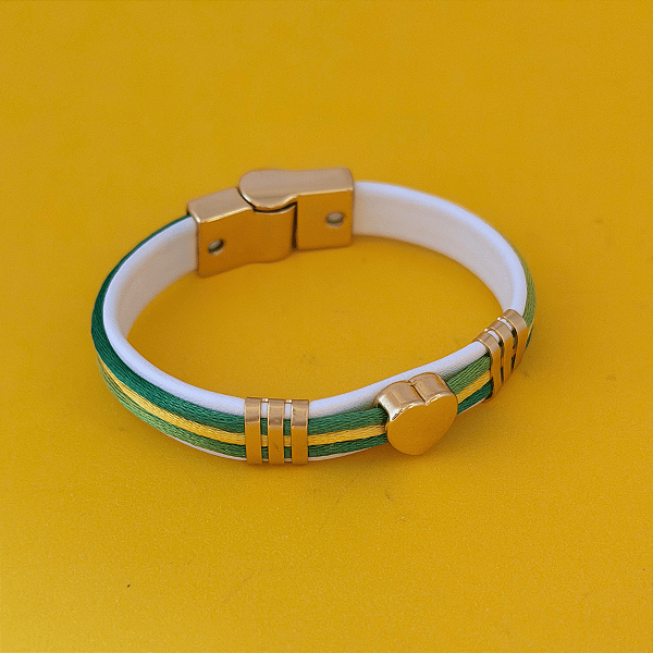 Pulseira Fecho Imã Cetim Coração