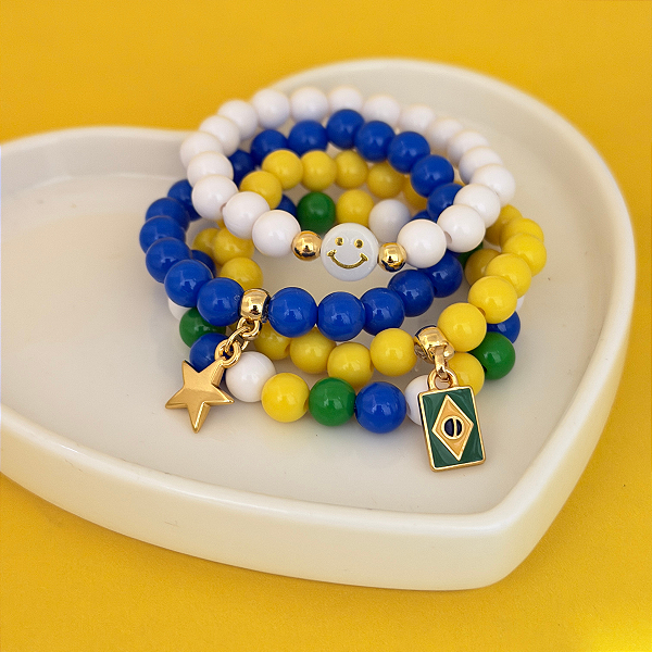 Kit 4 Pulseiras Brasil