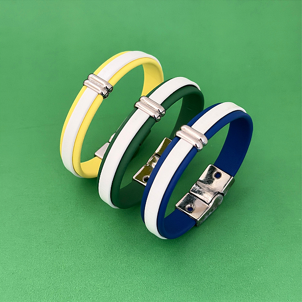 Pulseira Masc Tira Lisa Brasil