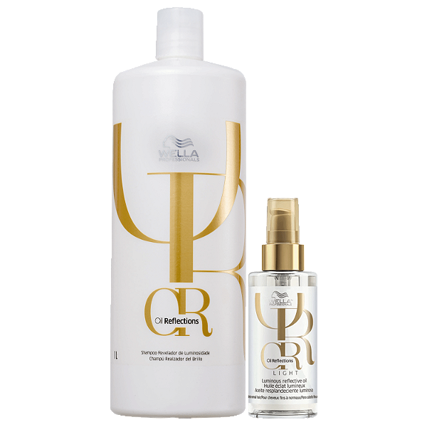 Kit Wella Oil Reflections Light Shampoo 1L e Óleo Capilar