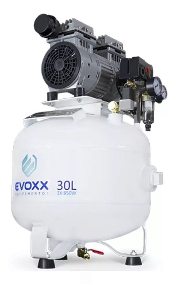 Compressor odontológico 30L 1,14 HP - Evoxx