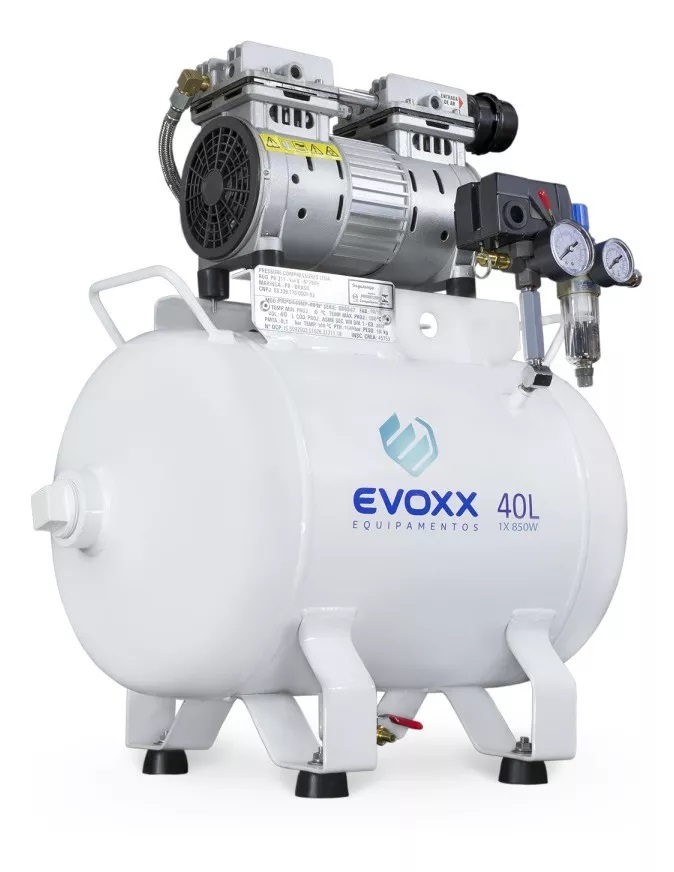 Compressor odontológico 40L 1,14 HP - Evoxx