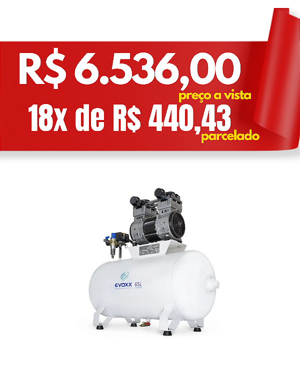 Compressor odontológico 60L 2,0 HP - Evoxx