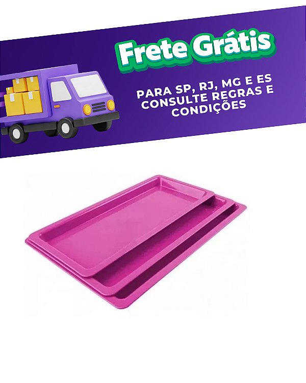Kit com 3 bandejas plástica esterilização autoclavável tamanhos P/M/G rosa - Nova Ogp