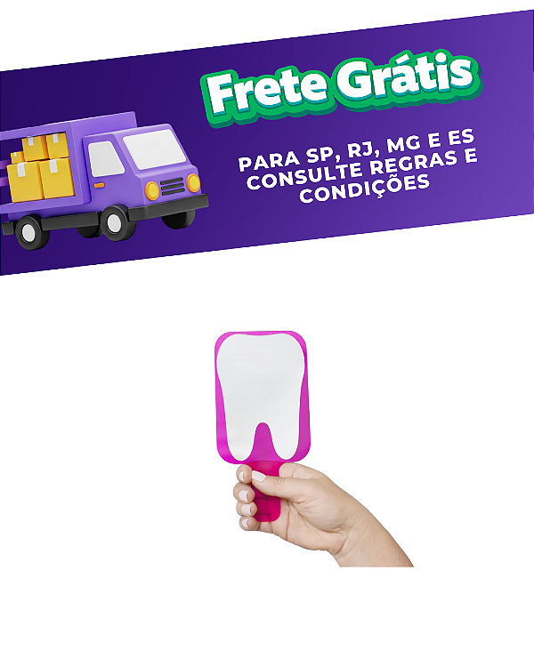 Espelho de mão decorativo formato dente  - Agir