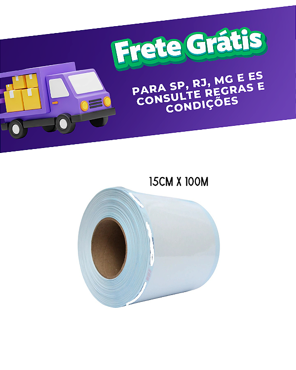 Rolo papel para esterilização 15cmx100m - Pollitex