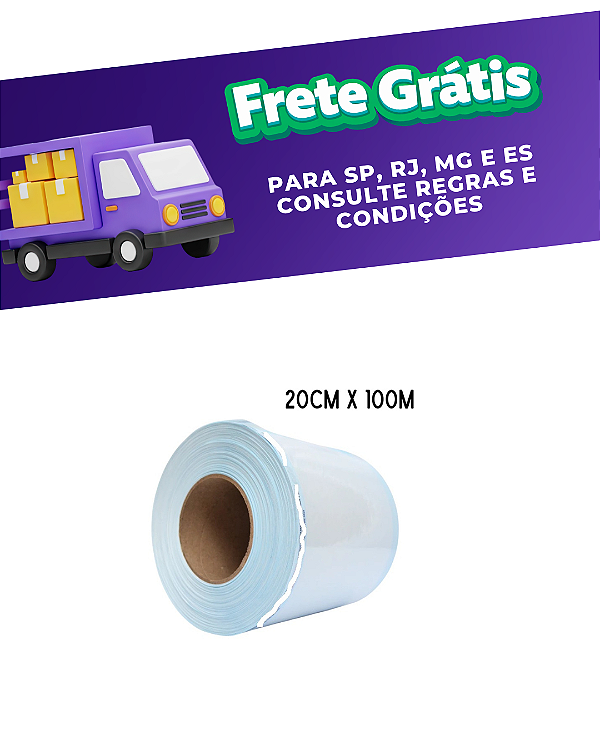 Rolo papel para esterilização 20cmx100m - Pollitex