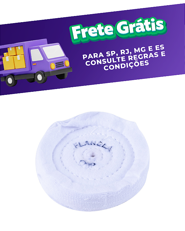 Escova de flanela 4" X 12mm- Nova OGP