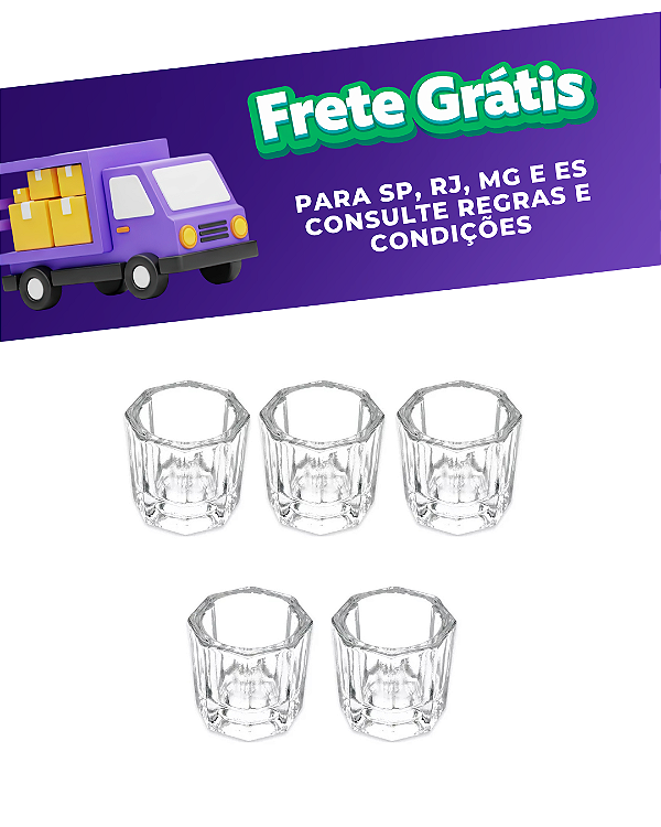 5 unid Frasco pote dappen de vidro - Nova OGP